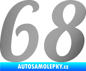 Samolepka Startovní číslo 68 typ 3 stříbrná metalíza