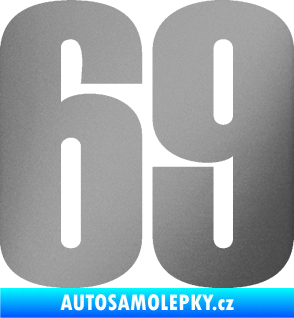 Samolepka Startovní číslo 69 typ 2        stříbrná metalíza