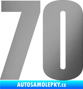 Samolepka Startovní číslo 70 typ 2         stříbrná metalíza