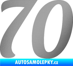 Samolepka Startovní číslo 70 typ 3  stříbrná metalíza