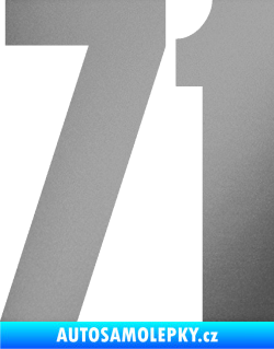 Samolepka Startovní číslo 71 typ 2  stříbrná metalíza