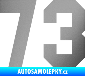 Samolepka Startovní číslo 73 stříbrná metalíza