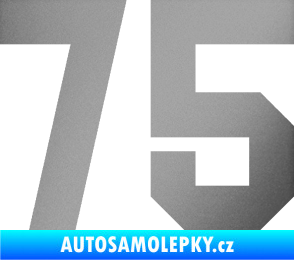 Samolepka Startovní číslo 75 stříbrná metalíza