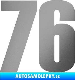 Samolepka Startovní číslo 76 typ 2       stříbrná metalíza