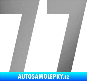 Samolepka Startovní číslo 77 stříbrná metalíza
