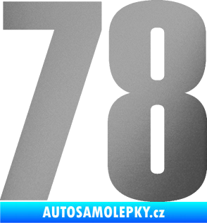 Samolepka Startovní číslo 78 typ 2         stříbrná metalíza