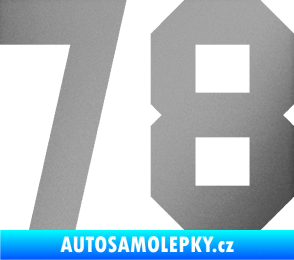 Samolepka Startovní číslo 78 stříbrná metalíza
