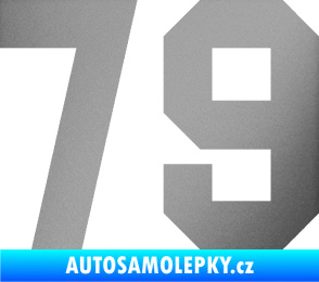 Samolepka Startovní číslo 79 stříbrná metalíza