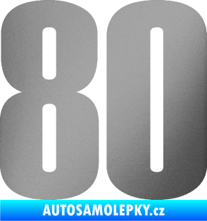Samolepka Startovní číslo 80 typ 2           stříbrná metalíza