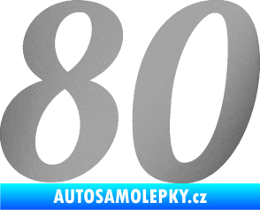 Samolepka Startovní číslo 80 typ 3   stříbrná metalíza