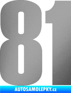 Samolepka Startovní číslo 81 typ 2 stříbrná metalíza