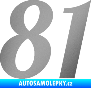 Samolepka Startovní číslo 81 typ 3   stříbrná metalíza