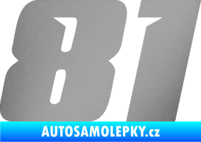 Samolepka Startovní číslo 81 typ 6 stříbrná metalíza