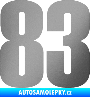 Samolepka Startovní číslo 83 typ 2   stříbrná metalíza