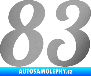 Samolepka Startovní číslo 83 typ 3   stříbrná metalíza