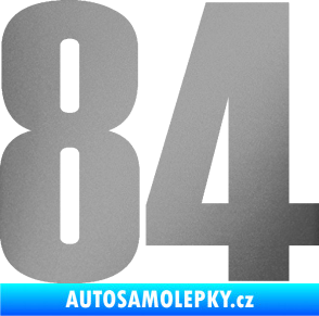 Samolepka Startovní číslo 84 typ 2    stříbrná metalíza