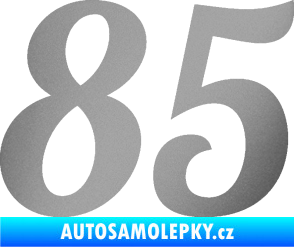 Samolepka Startovní číslo 85 typ 3   stříbrná metalíza