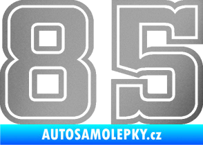 Samolepka Startovní číslo 85 typ 5 stříbrná metalíza