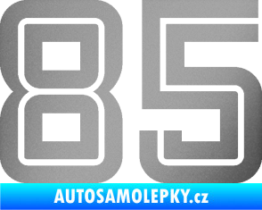 Samolepka Startovní číslo 85 typ 7 stříbrná metalíza
