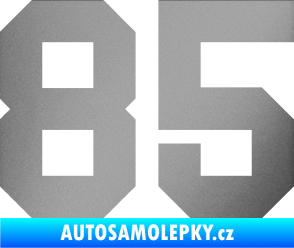 Samolepka Startovní číslo 85 stříbrná metalíza