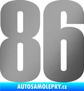 Samolepka Startovní číslo 86 typ 2      stříbrná metalíza