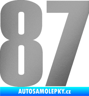 Samolepka Startovní číslo 87 typ 2       stříbrná metalíza