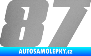 Samolepka Startovní číslo 87 typ 6 stříbrná metalíza