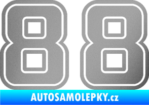 Samolepka Startovní číslo 88 typ 5 stříbrná metalíza