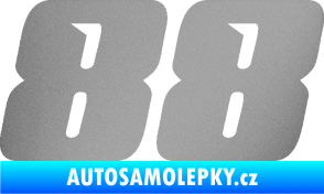 Samolepka Startovní číslo 88 typ 6 stříbrná metalíza