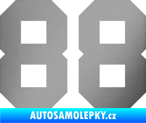 Samolepka Startovní číslo 88 stříbrná metalíza