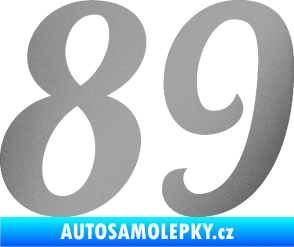 Samolepka Startovní číslo 89 typ 3  stříbrná metalíza