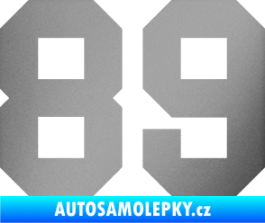 Samolepka Startovní číslo 89 stříbrná metalíza