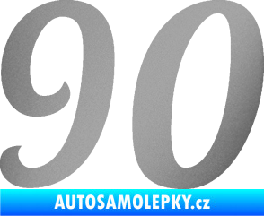 Samolepka Startovní číslo 90 typ 3   stříbrná metalíza