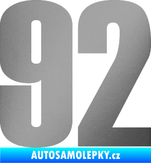 Samolepka Startovní číslo 92 typ 2  stříbrná metalíza