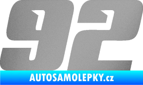 Samolepka Startovní číslo 92 typ 6 stříbrná metalíza
