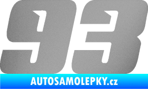 Samolepka Startovní číslo 93 typ 6 stříbrná metalíza