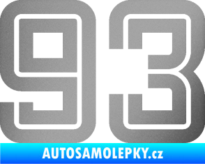 Samolepka Startovní číslo 93 typ 7 stříbrná metalíza
