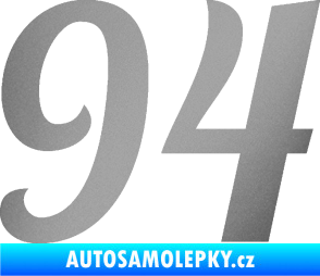 Samolepka Startovní číslo 94 typ 3    stříbrná metalíza