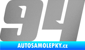 Samolepka Startovní číslo 94 typ 6 stříbrná metalíza