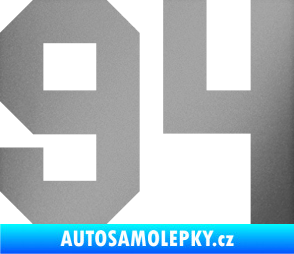 Samolepka Startovní číslo 94 stříbrná metalíza