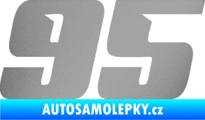 Samolepka Startovní číslo 95 typ 6 stříbrná metalíza