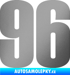 Samolepka Startovní číslo 96 typ 2     stříbrná metalíza