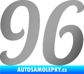 Samolepka Startovní číslo 96 typ 3    stříbrná metalíza