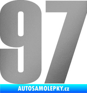 Samolepka Startovní číslo 97 typ 2 stříbrná metalíza