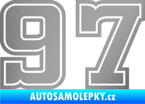 Samolepka Startovní číslo 97 typ 5 stříbrná metalíza