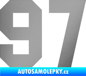 Samolepka Startovní číslo 97 stříbrná metalíza