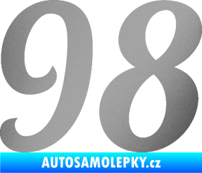 Samolepka Startovní číslo 98 typ 3   stříbrná metalíza