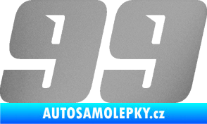 Samolepka Startovní číslo 99 typ 6 stříbrná metalíza