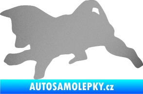 Samolepka Štěňátko 002 levá německý ovčák stříbrná metalíza