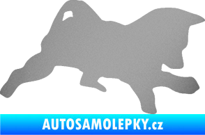 Samolepka Štěňátko 002 pravá německý ovčák stříbrná metalíza